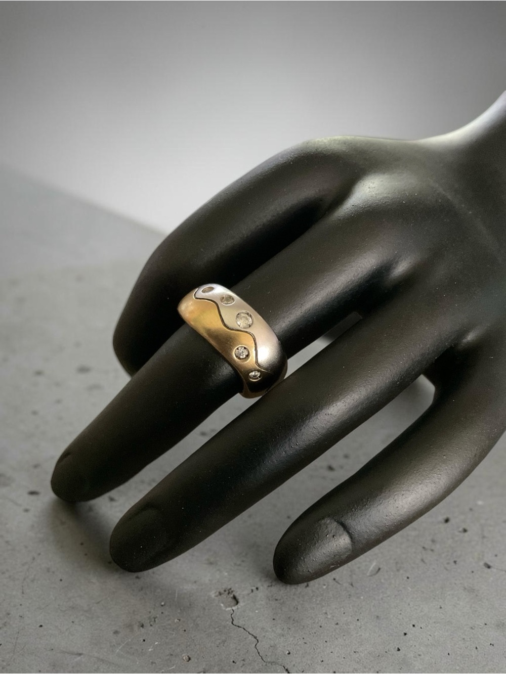 💖 925 Sterling Silver Two Tone Wave Ring 💖